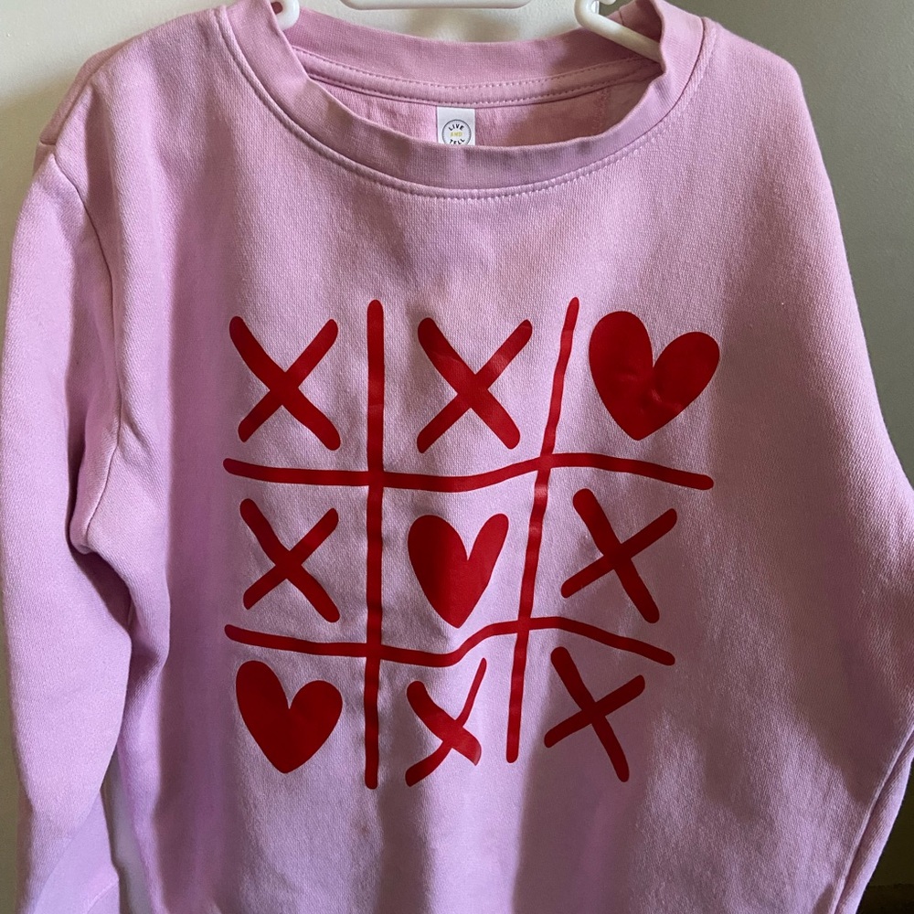 Pink Tic-Tac-Toe Kids Sweatshirt Shirt